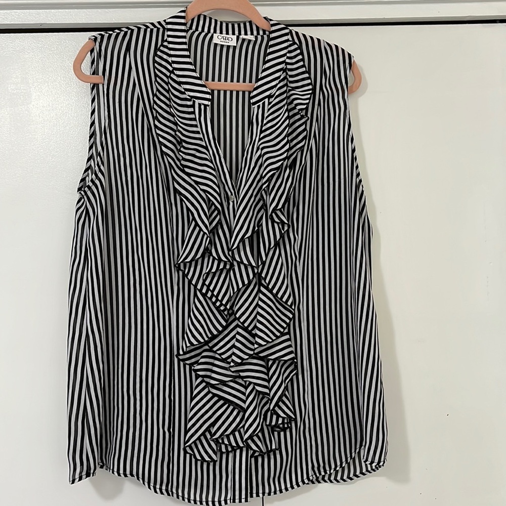 Black and white striped Cato tank top